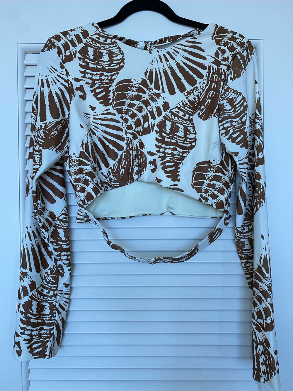 New! LEXBREEZY Shell Print Swimsuit/Workout Top sz 3X